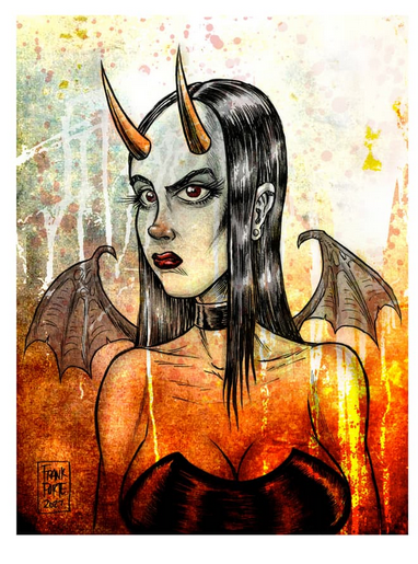 Vampire Vixen Art Print - HalfMoonMusic