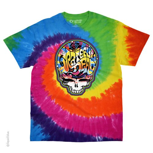 Men's Grateful Dead Mod Pop Art SYF Spiral Tie-Dye T-Shirt - HalfMoonMusic