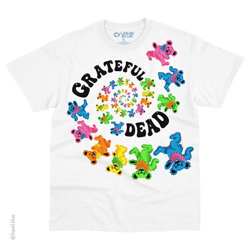 Men's Grateful Dead New Dancing Bears Spiral T-Shirt - HalfMoonMusic