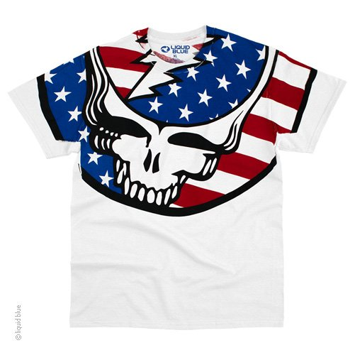 Men's Grateful Dead Summer Tour '93 USA Flag SYF T-Shirt - HalfMoonMusic