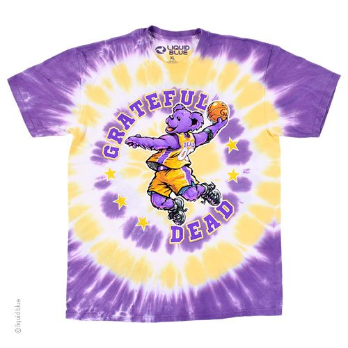 Men's Grateful Dead Hoops Slam Dunk Basketball Bear Tie-Dye T-Shirt - HalfMoonMusic