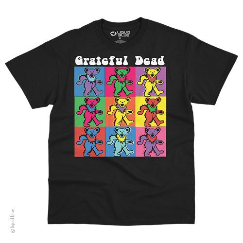 Men's Grateful Dead Dancing Bears Hollywood Pop Art T-Shirt - HalfMoonMusic