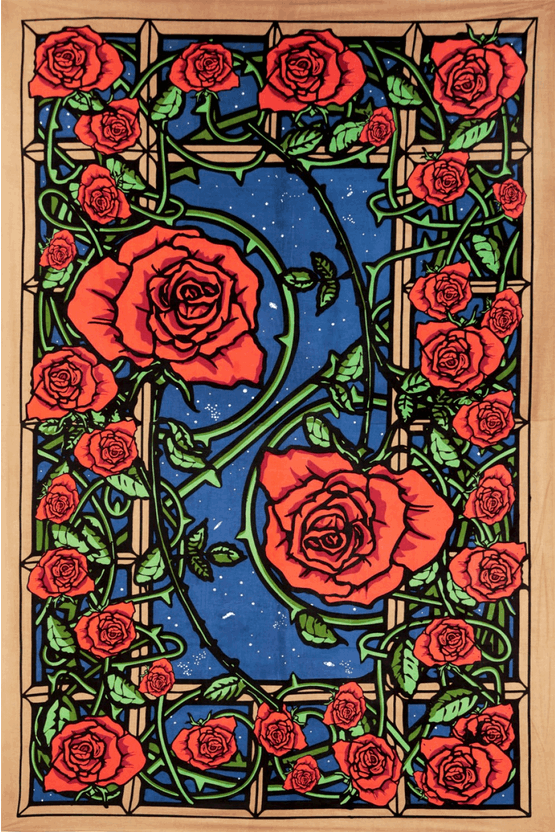 3-D Rose Window Tapestry - HalfMoonMusic