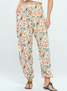 Women's All Over Bicycle Drawstring Pants - HalfMoonMusic
