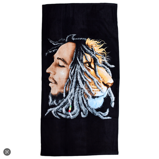 Bob Marley Profiles Beach Towel - HalfMoonMusic