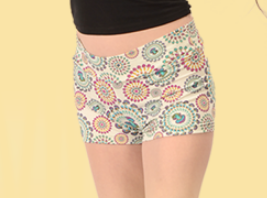 Women's Viscose Spandex Mushroom Burst Print Shorts - HalfMoonMusic