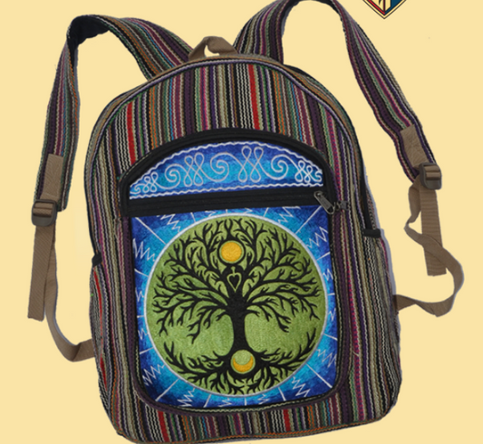 Solstice Tree of Life Embroidered Backpack - HalfMoonMusic