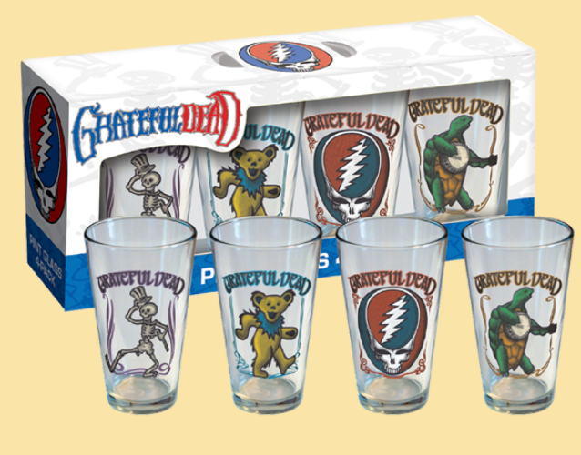 Grateful Dead Iconic Characters Pint Glass Set - HalfMoonMusic