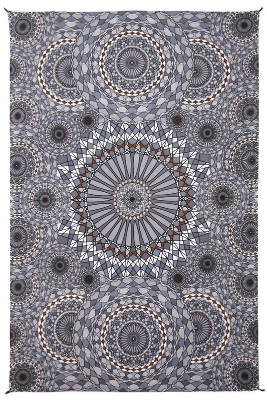 Grey Ring of Water Mandala Tapestry - HalfMoonMusic