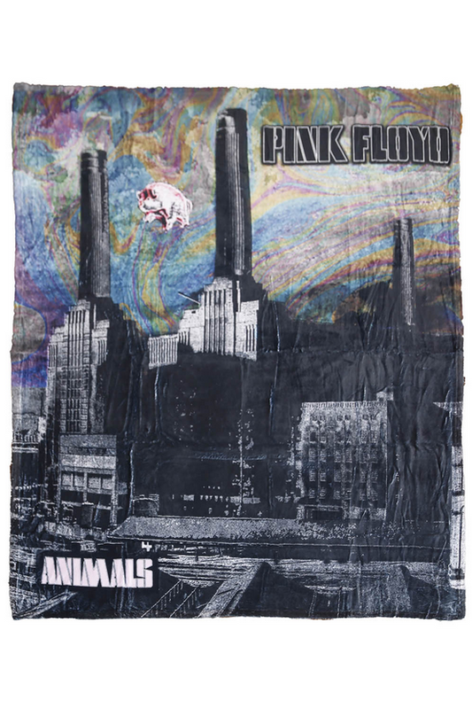 Pink Floyd Animals Two-Tone Oil Spill Fleece Throw Blanket - HalfMoonMusic