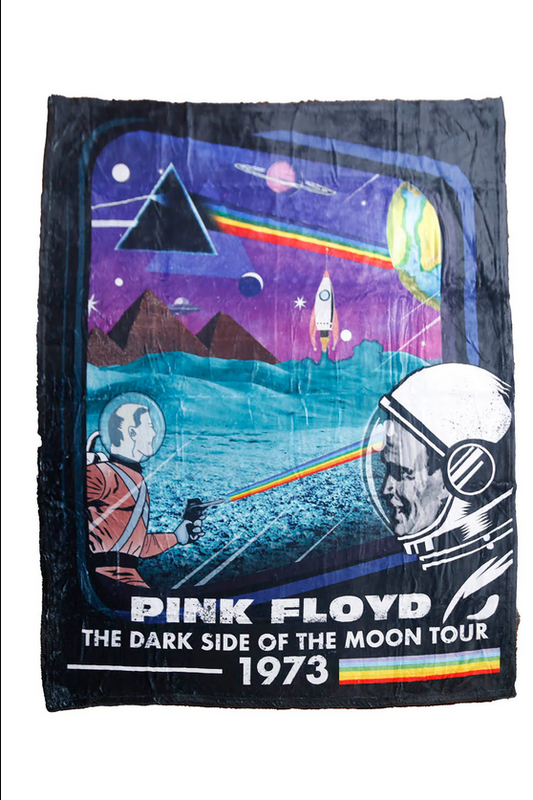 Pink Floyd Dark Side of the Moon Tour 1973 Spaceman Fleece Throw Blanket - HalfMoonMusic