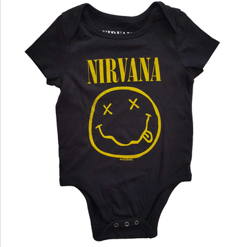 Nirvana Yellow Smiley Onesie - HalfMoonMusic