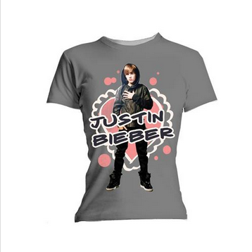 Women's Justin Bieber Hearts Cut Out T-Shirt - HalfMoonMusic