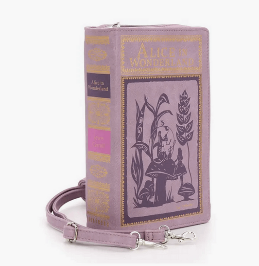 Alice in Wonderland Book Clutch/ Crossbody Bag - HalfMoonMusic