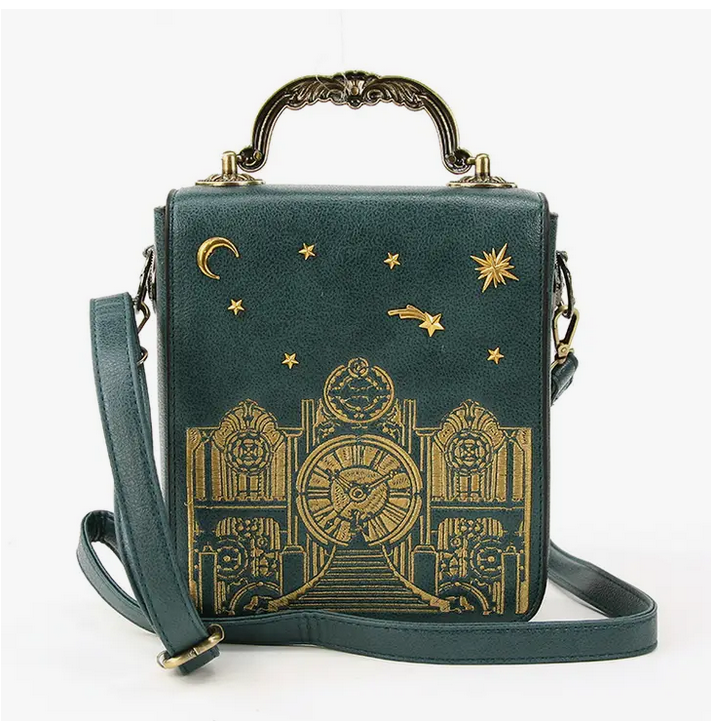 Vintage Clock Rectangle Shoulder Bag - HalfMoonMusic