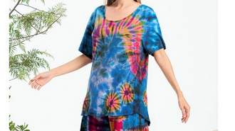 Women's Plus Size Spandex Tie-Dye Top - HalfMoonMusic