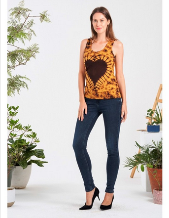 Women's Tie-Dye Love Print Tank Top - HalfMoonMusic