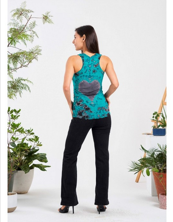 Women's Tie-Dye Love Print Tank Top - HalfMoonMusic