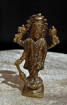 3" Brass Vishnu Statue - HalfMoonMusic