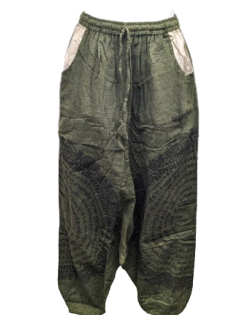 Women's Cotton Drawstring Waist Mandala Circle Pattern Harem Pants - HalfMoonMusic