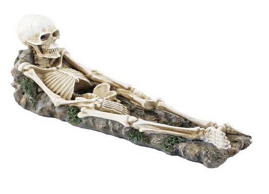 Skeleton in Grave Incense Stick and Cone Burner 12" - HalfMoonMusic