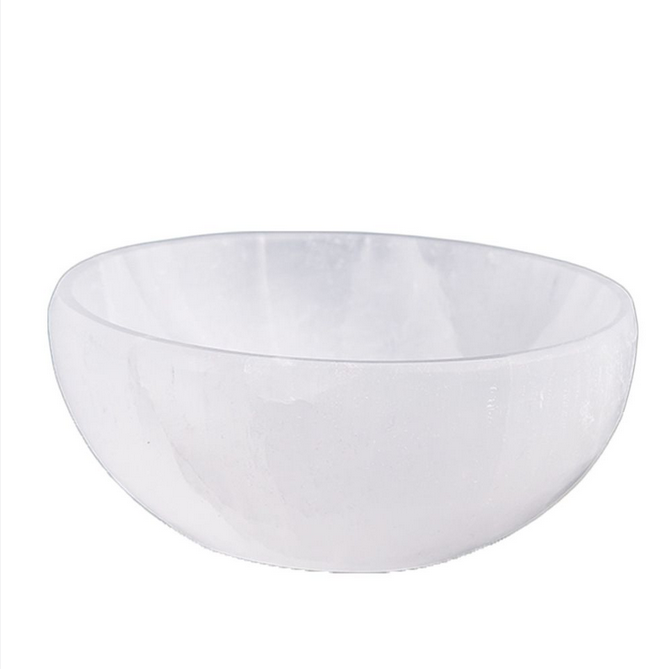 3" Selenite Smudge Bowl - HalfMoonMusic