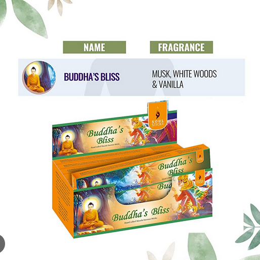 Soul Sticks Buddha's Bliss Natural Incense - HalfMoonMusic