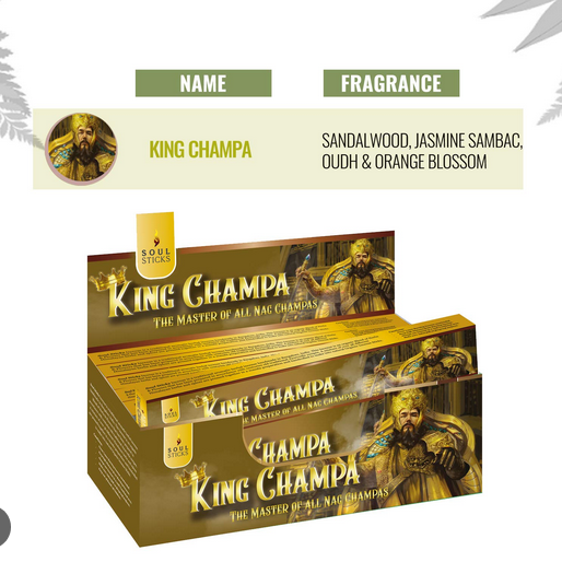 Soul Sticks King Champa Natural Incense - HalfMoonMusic