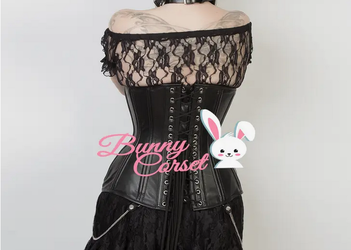 Women's Maryam Black Faux Leather Corset - HalfMoonMusic