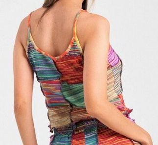 Women's Cotton Multi-Color Patchwork Tank Top - HalfMoonMusic