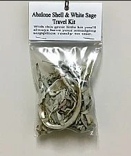 Abalone Shell & White Sage Travel Kit - HalfMoonMusic