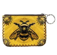 Vegan Leather Bee Printed Coin Purse - HalfMoonMusic
