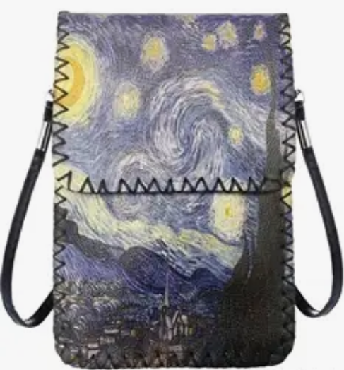 Van Gogh Starry Night Print Crossbody Bag - HalfMoonMusic