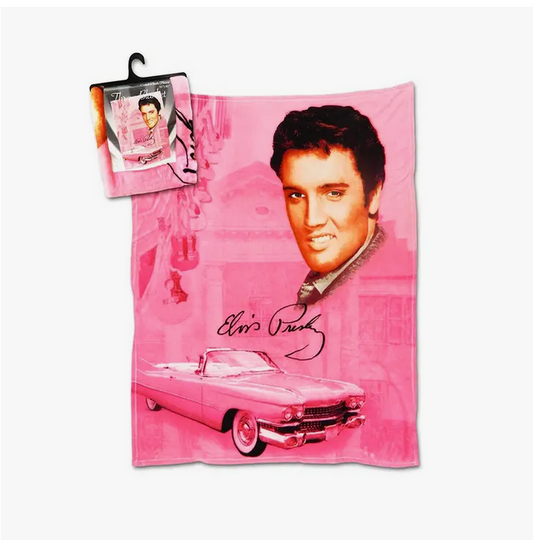 Elvis Presley Pink Throw Blanket - HalfMoonMusic