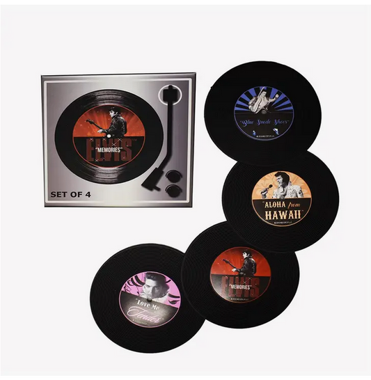 Elvis Presley Vinyl Record Coaster Set - HalfMoonMusic