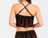 Dark Tie-Dye Spandex Rayon Crisscross Back Bralette - HalfMoonMusic