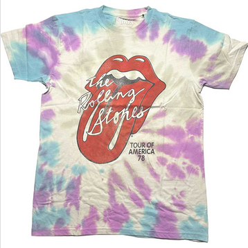 Men's Rolling Stones USA Tour '78 Tie Dye T-Shirt - HalfMoonMusic