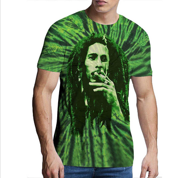 Men's Bob Marley Smoke Tie-Dye T-Shirt - HalfMoonMusic
