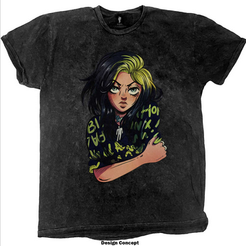 Men's Billie Eilish Anime T-Shirt - HalfMoonMusic