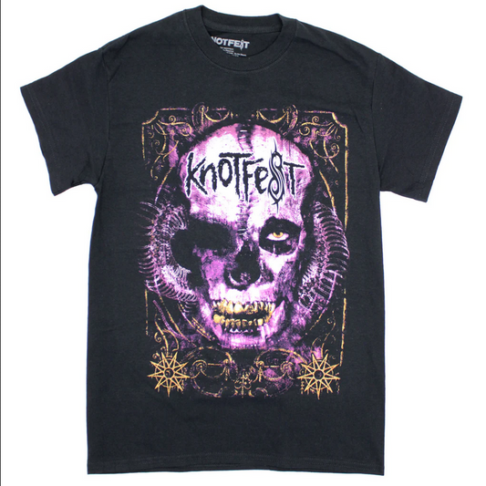 Men's Slipknot Knotfest Purple Skull T-Shirt - HalfMoonMusic