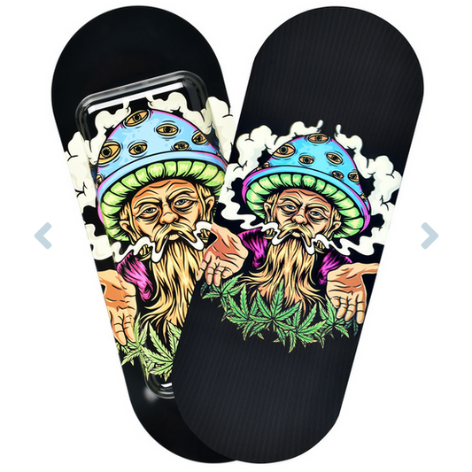 Herbal Wisdom Mushroom Man Skateboard Rolling Tray & 3D Magnetic Cover - HalfMoonMusic