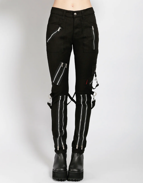 Unisex Classic Black Zipper Bondage Punk Tripp Pants - HalfMoonMusic