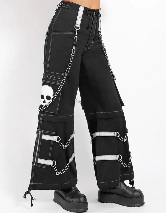 Unisex Chained Skull Zip-Off Stitched Tripp Pants - HalfMoonMusic