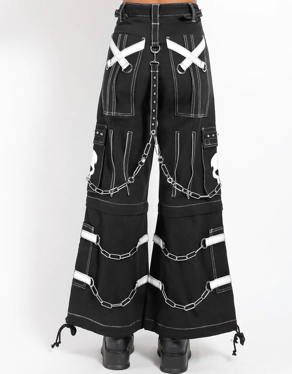 Unisex Chained Skull Zip-Off Stitched Tripp Pants - HalfMoonMusic