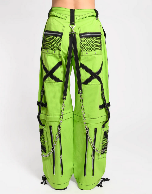 Unisex Chained Suspender Zip-Off Skull Symbol Tripp Pants - HalfMoonMusic