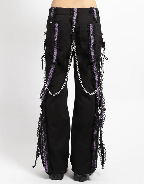 Unisex Enchanted Dark Lace Ribbon Tripp Pants - HalfMoonMusic