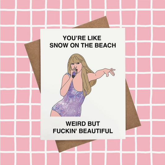 Taylor Swift Snow Birthday Card - HalfMoonMusic