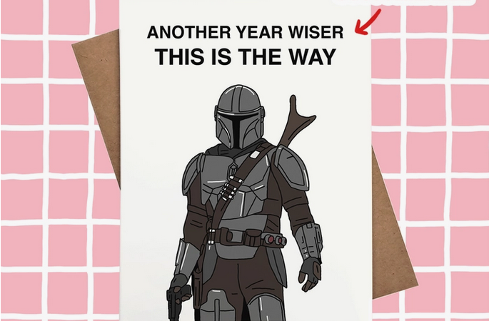 Mandalorian Birthday Card - HalfMoonMusic