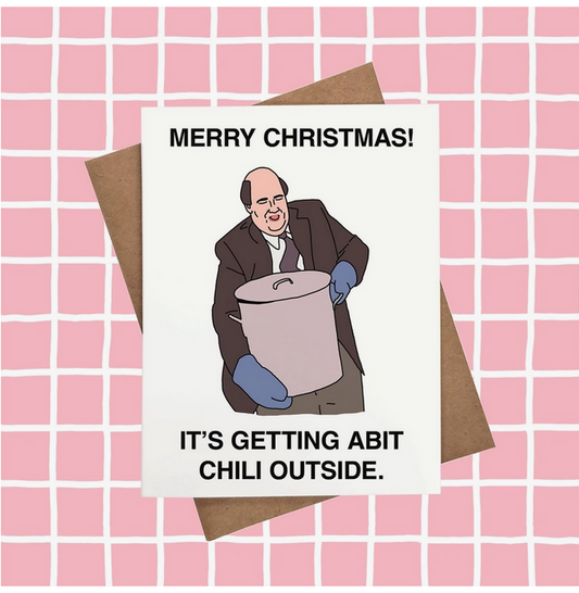Kevin Malone Chili the Office Christmas Card - HalfMoonMusic