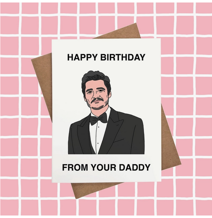 Pedro Pascal Birthday Card - HalfMoonMusic